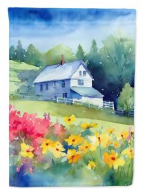 Massachusetts Mayflowers in Watercolor Garden Flag Mailbox Flag Decorative Yard Flag Banner Outside Patio Artwork Yard Flower Beds, Garden Size (Default: Default)
