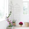 4 Pack Metal Garden Trellis 71" x 19.7" Rustproof Trellis for Climbing Plants Outdoor Flower Support Cream White