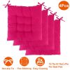 4Pcs Chair Cushion Pads Pillow 15.75x15.75x2.37in Soft Tie On Square Sitting Mats For Home Office Car Sitting Travel