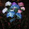 4 Pack Solar Garden Lights Realistic Hydrangea Garden Stake Lights, Solar Powered Flowers For Lawn Decoration, Backyard Decor