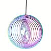 1pc Colorful Tree Of Life Wind Chime Spinner Laser Cut 3D Stainless Steel Sequins Garden Reflective Pendant Bird Scare Repeller, 3.94inch